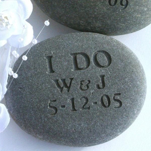 I DO - Personalized Wedding Oathing Stone - Wedding Vow, Anniversary, Commitment