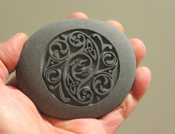 Celtic Design - Home decor - Stone Paperweight - Hand Carved Stone art