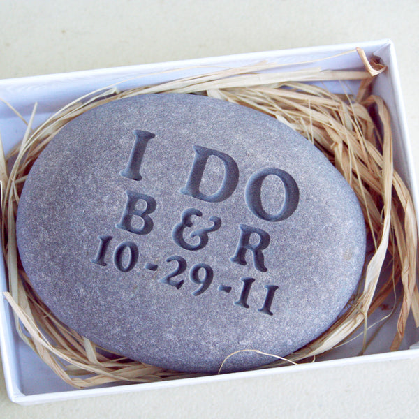 I DO - Personalized Wedding Oathing Stone - Wedding Vow, Anniversary, Commitment