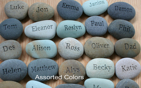 Personalized Gift for Group -  set of 10 or more engraved gray name stones