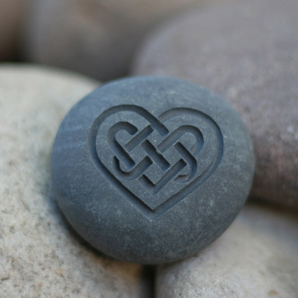 Celtic Heart Engraved Pebble - Symbol of Love