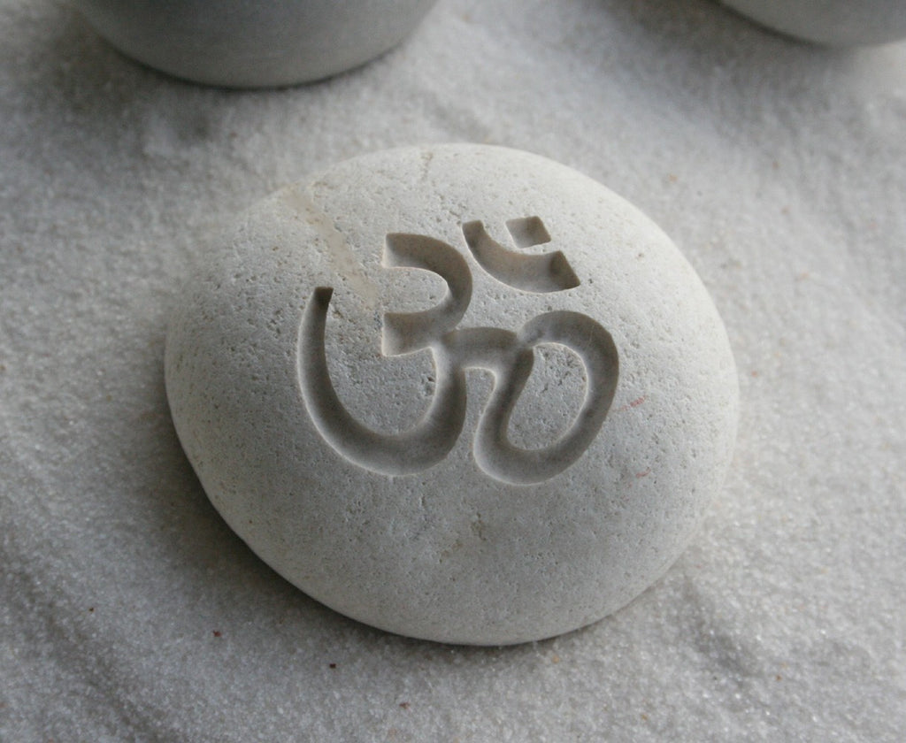 OM stone - engraved beach pebble - Home decor - Decorative paperweight by SJEngraving