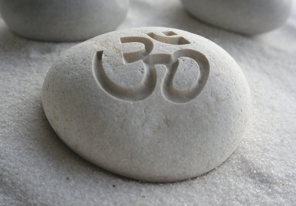 OM stone - engraved beach pebble - Home decor - Decorative paperweight by SJEngraving