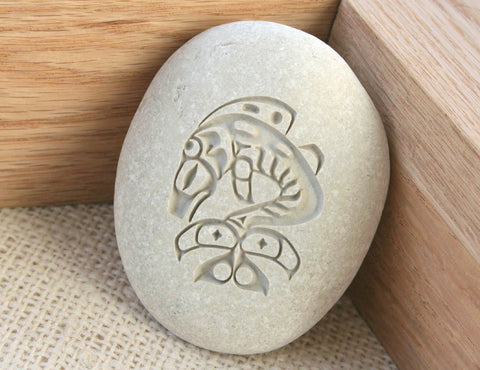 Whale - Native American fine art - stone art paperweight
