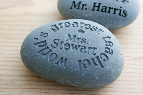 Teacher Rocks - Appreciation for Teachers - Custom Stone Engraving