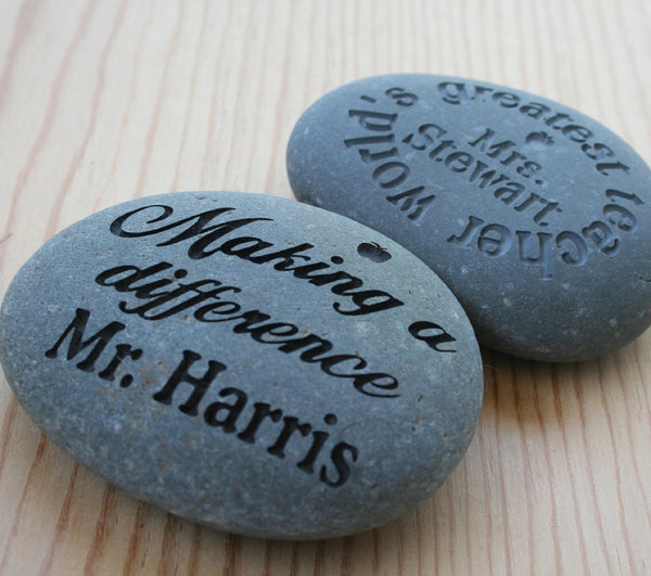 Teacher Rocks - Appreciation for Teachers - Custom Stone Engraving