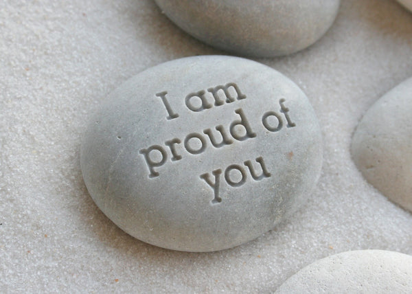 Message stones - custom text engraved on beach stones by SJ-Engraving