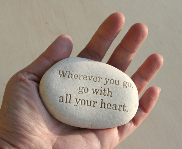 Message Stone - custom text on beach pebble by SJ-Engraving