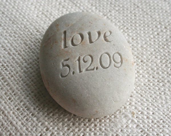 Interlocking Monogram Pebble - for couple, anniversary, engagement, wedding
