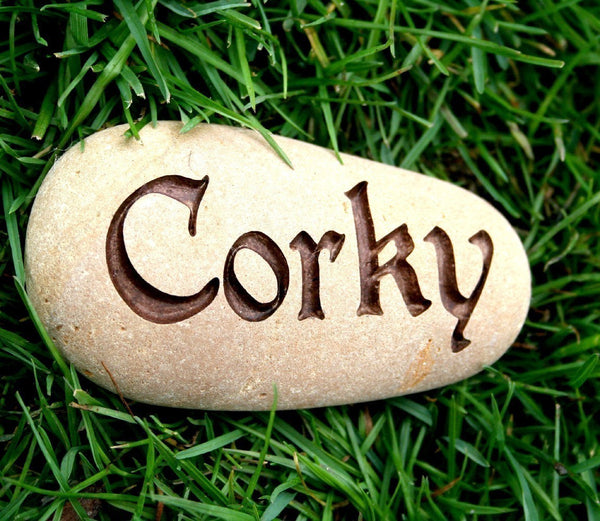 Custom Pet Name Stone - Palm size engraved stone