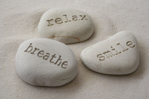 Personalized Beach Pebbles - Engraved Inspirational Stone Trio - Engraved beach stones by SJ-Engraving