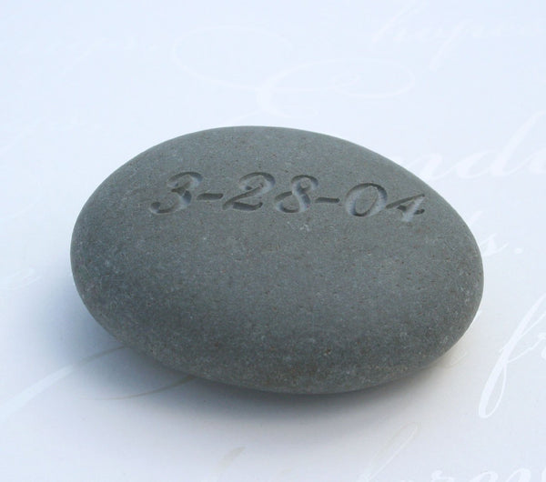 Custom Oathing Stone - for wedding or commitment ceremony - Double sided engraved wedding stone with initials and date