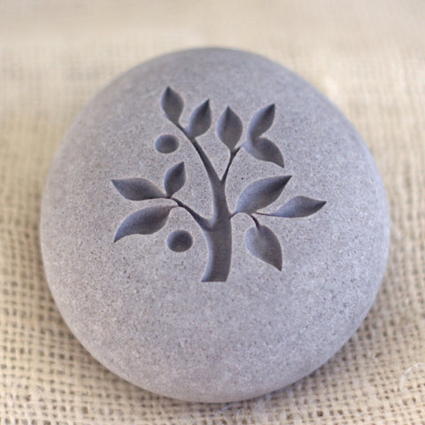 TREE OF LIFE -  Engraved pebble stones - Home decor, paperweight by SJ-Engraving