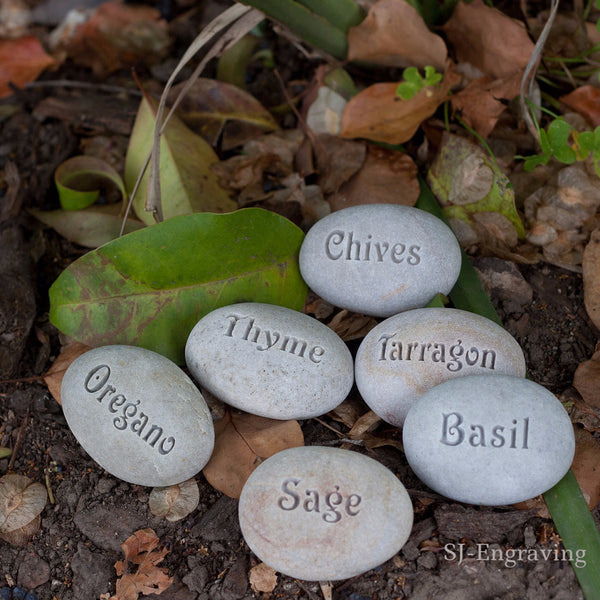 Custom Engraved Natural Garden Marker - Plant marker, herb marker