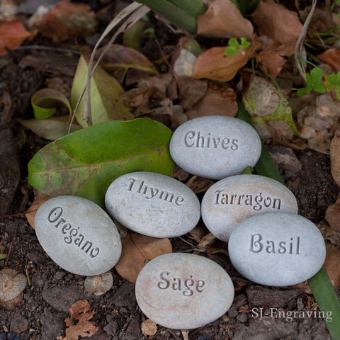 Custom Engraved Natural Garden Marker - Plant marker, herb marker