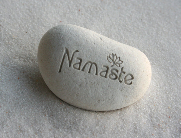 Namaste pebble - engraved beach pebble by SJ-Engraving