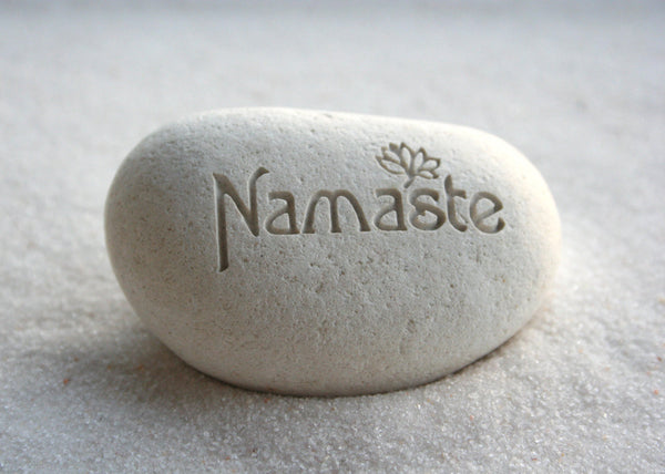 Namaste pebble - engraved beach pebble by SJ-Engraving