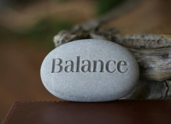 Balance - Ready to ship Gift - Engraved Inspirational Word on beach stone