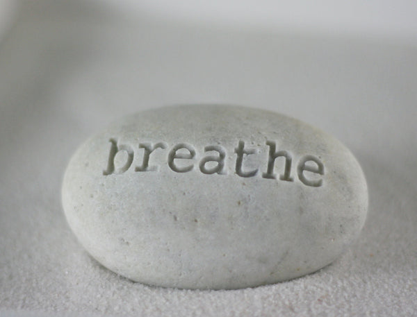 Breathe - Engraved Inspirational Word on stone - Ready Gift
