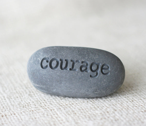Courage - Engraved Inspirational Word on Rock - Ready To Ship Gift