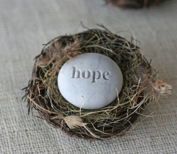 Hope stone in nest -  Ready to ship gift by SJ-Engraving