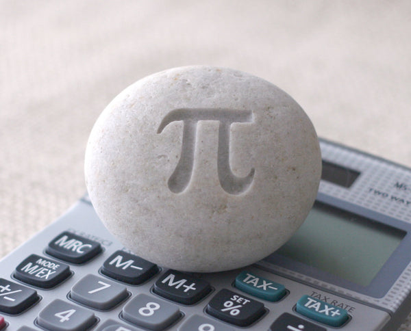 Geek gift - Engraved Pi stone paperweight