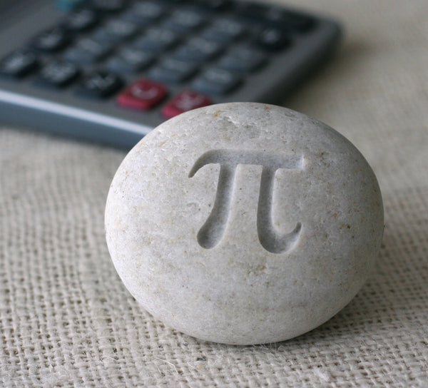 Geek gift - Engraved Pi stone paperweight