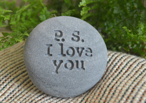 p.s. i love you - Engraved message on stone - Ready Gift by SJ-Engraving