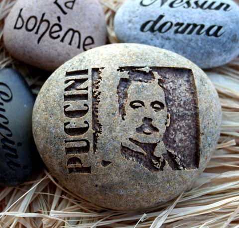 Giacomo Puccini - Portrait Engraving - home decor - paperweight - for classical music lover