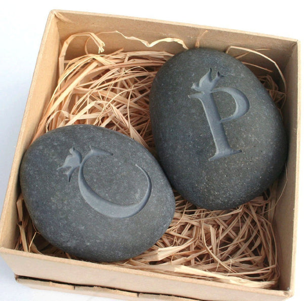 Personalized Love rocks - Custom Love Birds Initials stones - for Couples in love, engagement, wedding and anniversary gifts