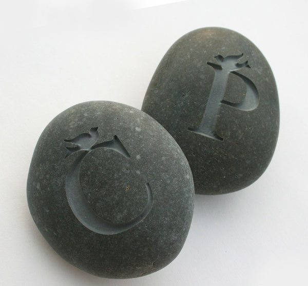 Personalized Love rocks - Custom Love Birds Initials stones - for Couples in love, engagement, wedding and anniversary gifts