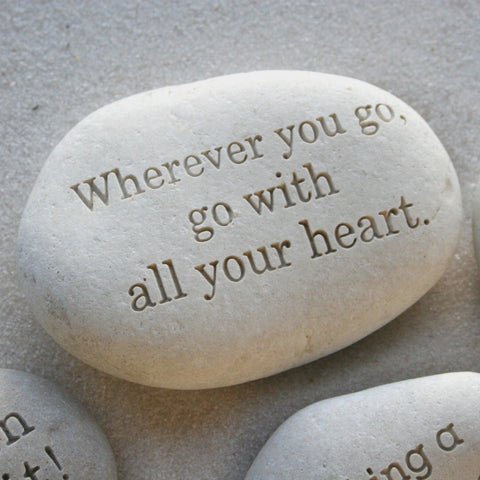 Message Stone - custom text on beach pebble by SJ-Engraving