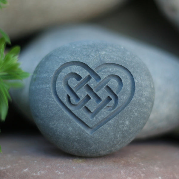 Celtic Heart Engraved Pebble - Symbol of Love